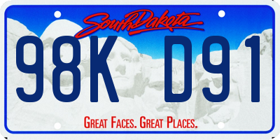 SD license plate 98KD91