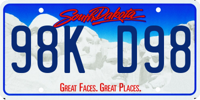SD license plate 98KD98