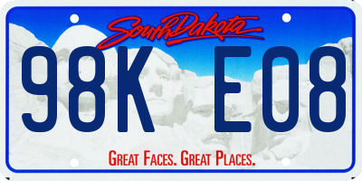SD license plate 98KE08