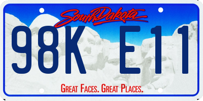 SD license plate 98KE11