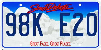 SD license plate 98KE20