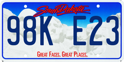 SD license plate 98KE23
