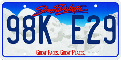 SD license plate 98KE29