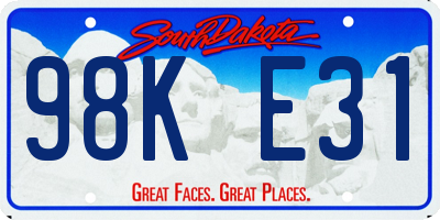 SD license plate 98KE31