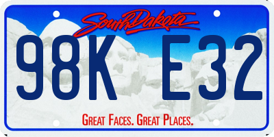 SD license plate 98KE32