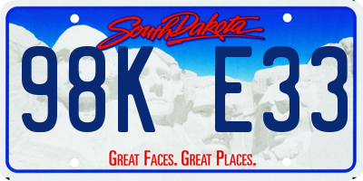 SD license plate 98KE33