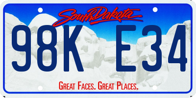 SD license plate 98KE34