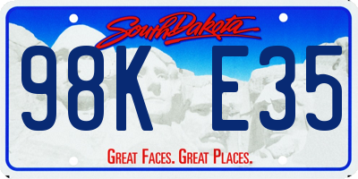 SD license plate 98KE35