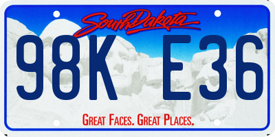 SD license plate 98KE36