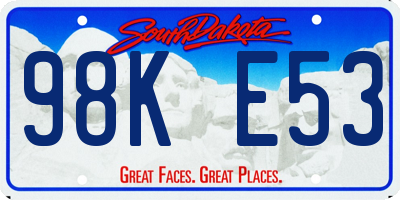 SD license plate 98KE53