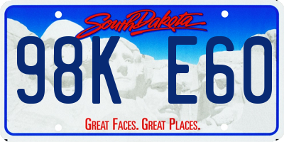 SD license plate 98KE60