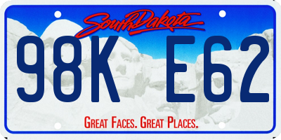 SD license plate 98KE62