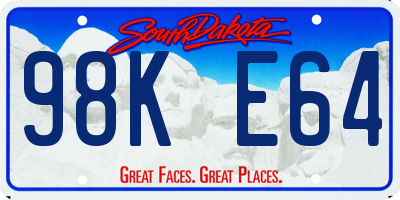 SD license plate 98KE64