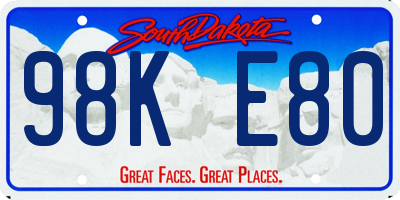 SD license plate 98KE80