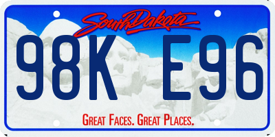 SD license plate 98KE96