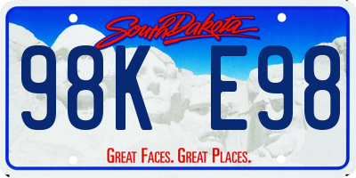 SD license plate 98KE98