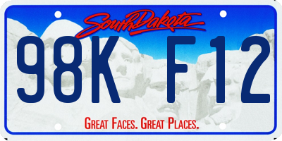 SD license plate 98KF12