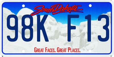 SD license plate 98KF13