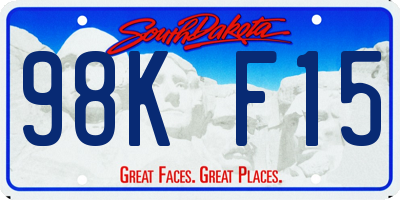 SD license plate 98KF15