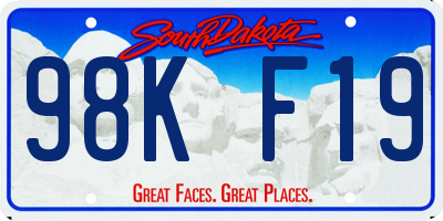 SD license plate 98KF19