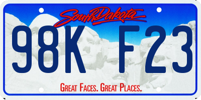 SD license plate 98KF23