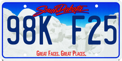 SD license plate 98KF25