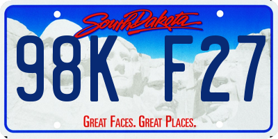 SD license plate 98KF27