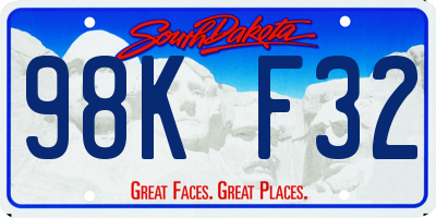 SD license plate 98KF32