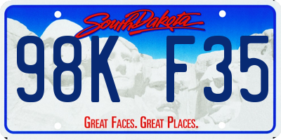 SD license plate 98KF35