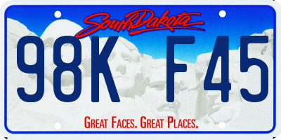 SD license plate 98KF45