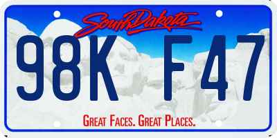 SD license plate 98KF47