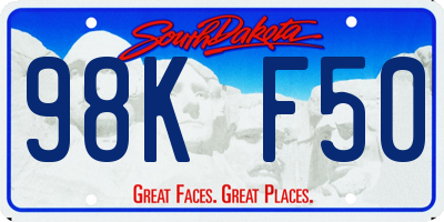 SD license plate 98KF50