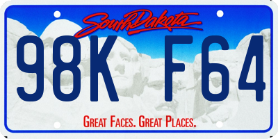 SD license plate 98KF64