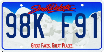 SD license plate 98KF91