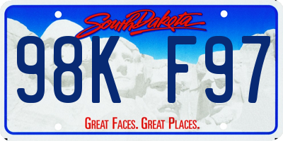 SD license plate 98KF97