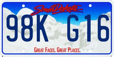 SD license plate 98KG16