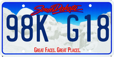 SD license plate 98KG18