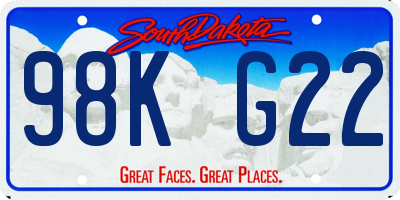 SD license plate 98KG22