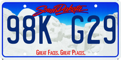 SD license plate 98KG29