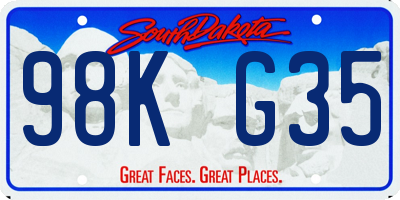 SD license plate 98KG35