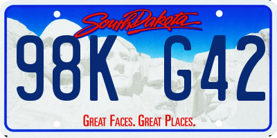 SD license plate 98KG42