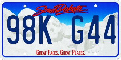 SD license plate 98KG44
