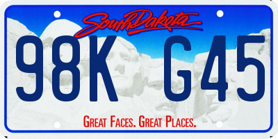 SD license plate 98KG45