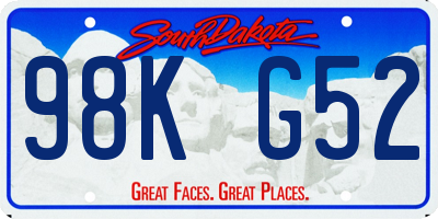 SD license plate 98KG52