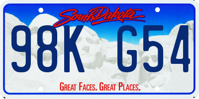 SD license plate 98KG54