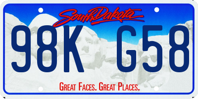 SD license plate 98KG58