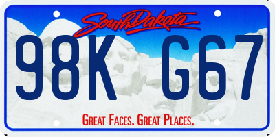 SD license plate 98KG67