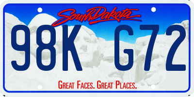 SD license plate 98KG72