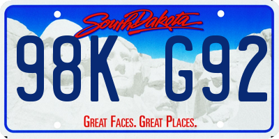 SD license plate 98KG92
