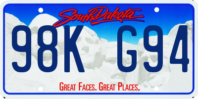 SD license plate 98KG94